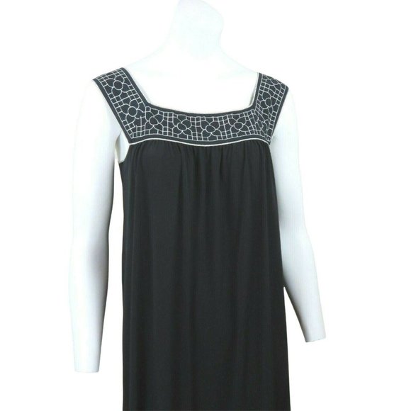 Vintage Max Studio Black Tank Dress S Sleeveless Pullover Stretch Kint USA Made - Picture 3 of 12